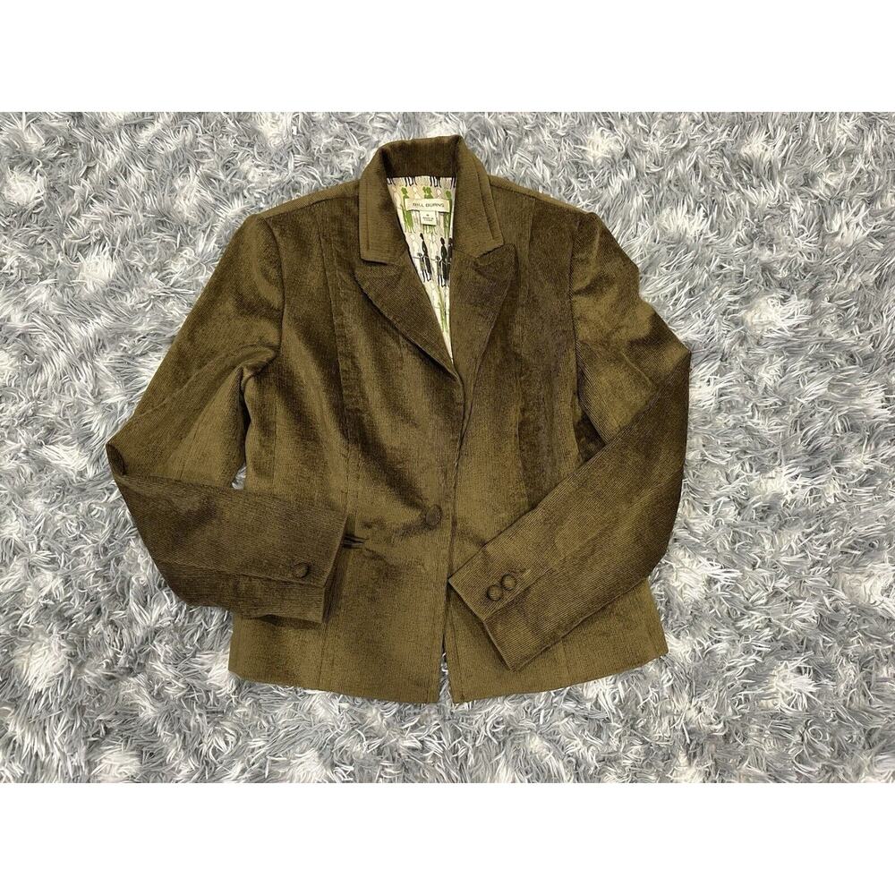 Bill Burns Green Corduroy Blazer and Pants Set Size 8 FLAW - Picture 2 of 16